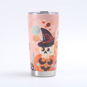Customized Creative 304 Stainless Steel Insulated Mug, 3D-Printed Beer Cup, Halloween Large-Capacity 20oz Car Tumbler (Color: Red)