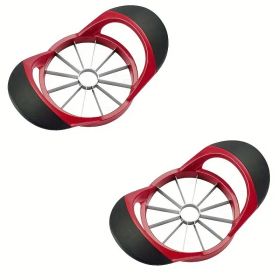 Apple Slicer Corer, Stainless Steel Upgrade 12 Sharp Apple Slicer Large, Ergonomic Plastic Handle Non-slip And Easy To Hold (Color: Black and red (labor-saving tool))