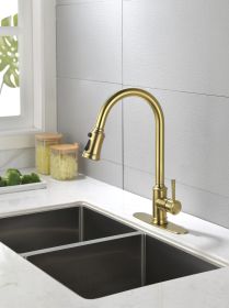 Touch Kitchen Faucet with Pull Down Sprayer (Color: Gold)