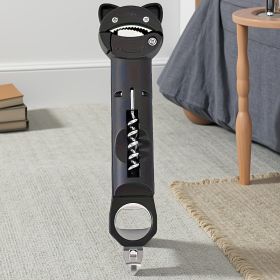 4-in-1 And 5-in-1 Can Openers And Bottle Openers, Suitable For Seniors With Arthritis And Hand Weakness (Color: Black)